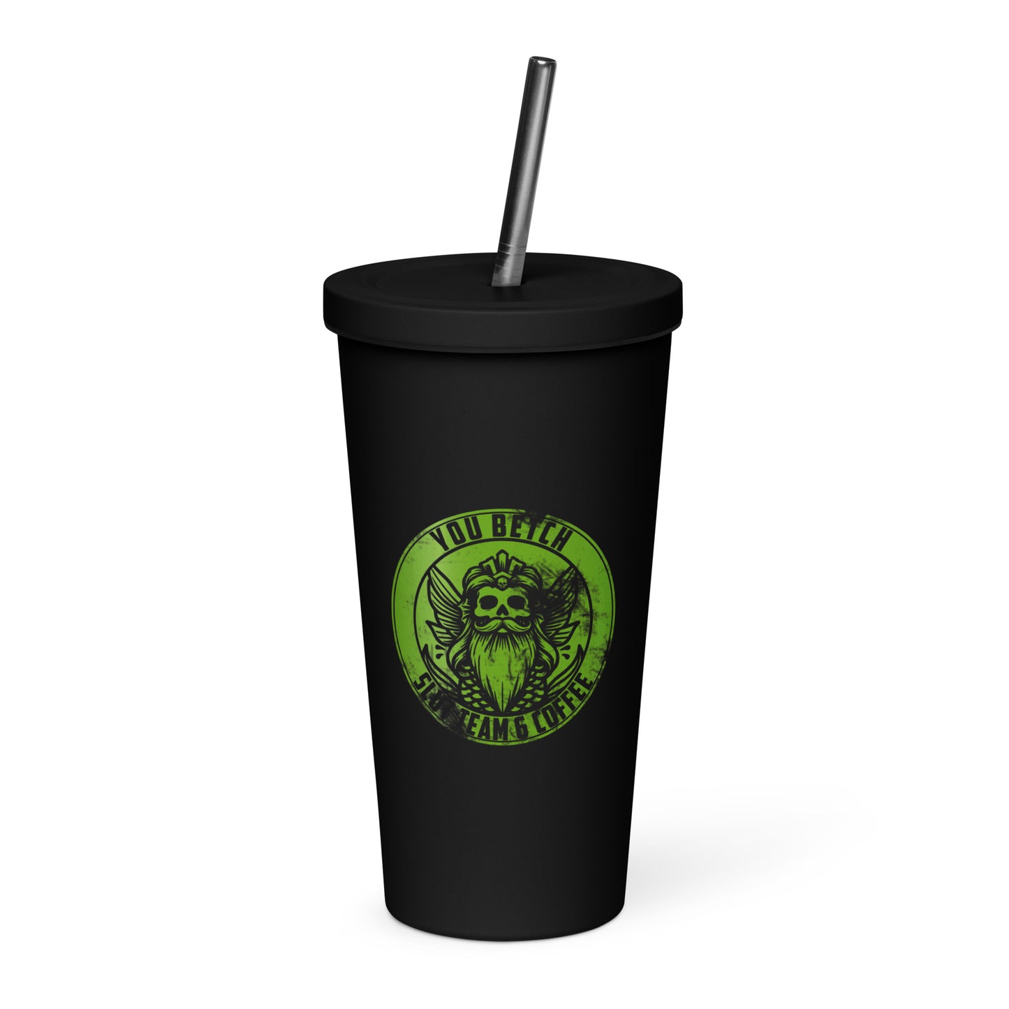 Michelle's tumbler with a straw