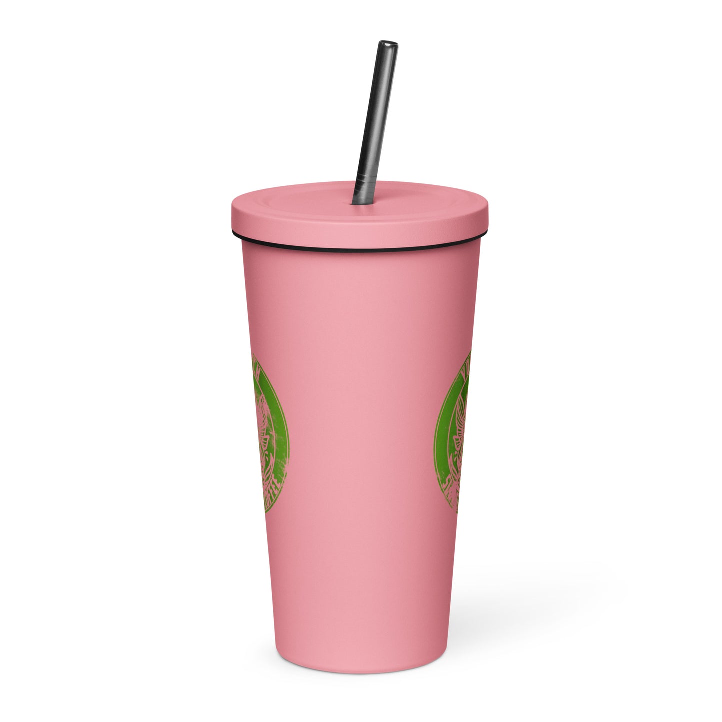Michelle's tumbler with a straw