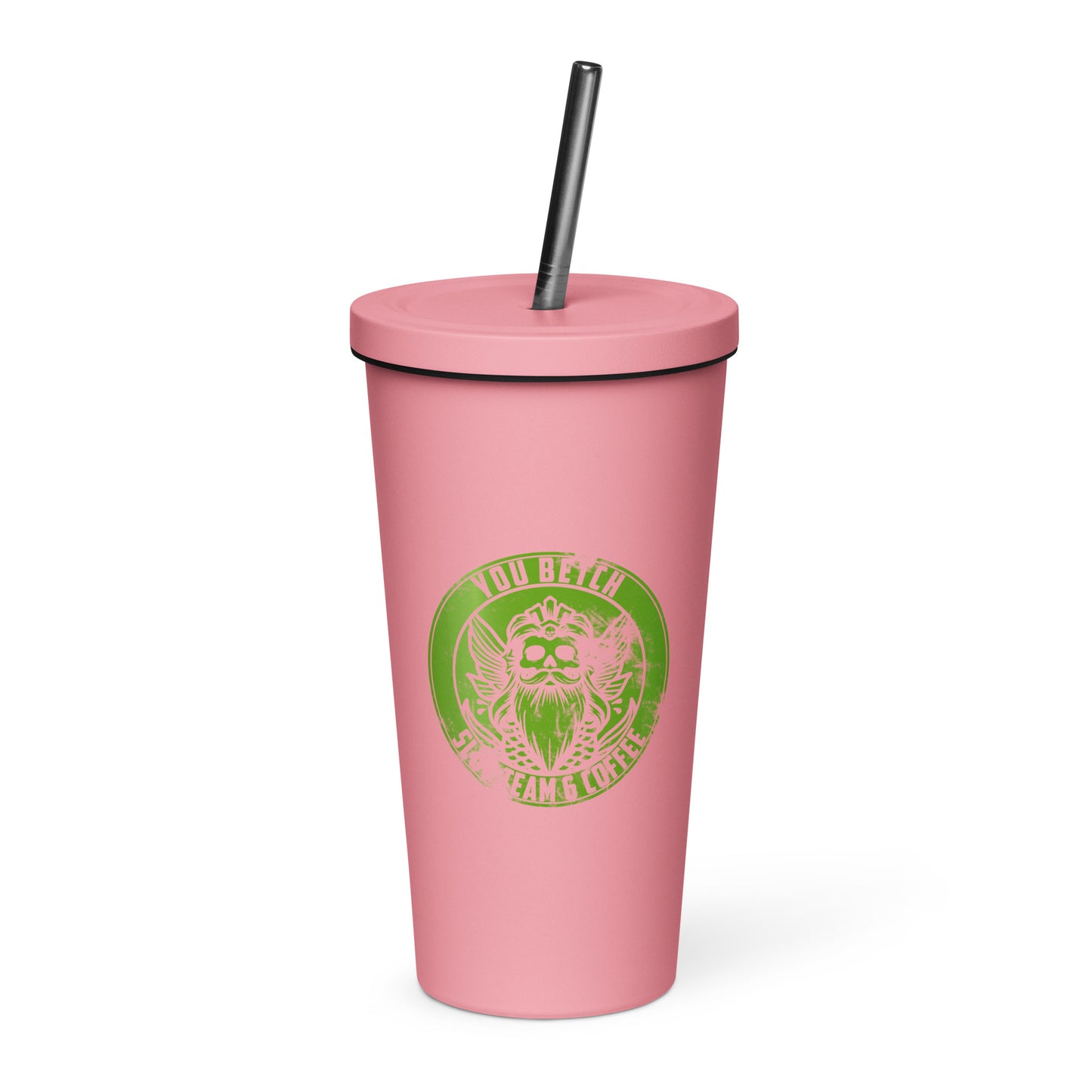 Michelle's tumbler with a straw