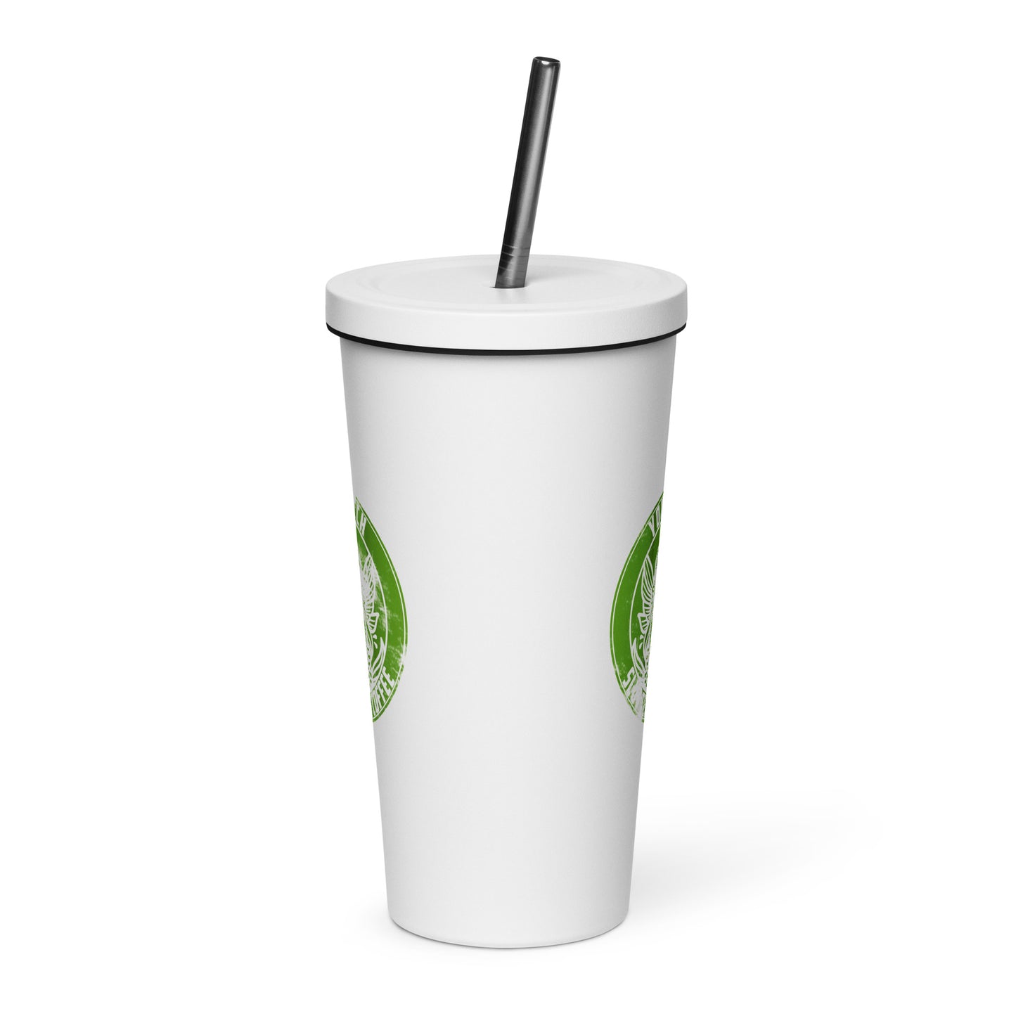 Michelle's tumbler with a straw