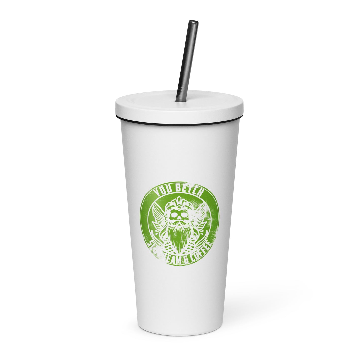 Michelle's tumbler with a straw