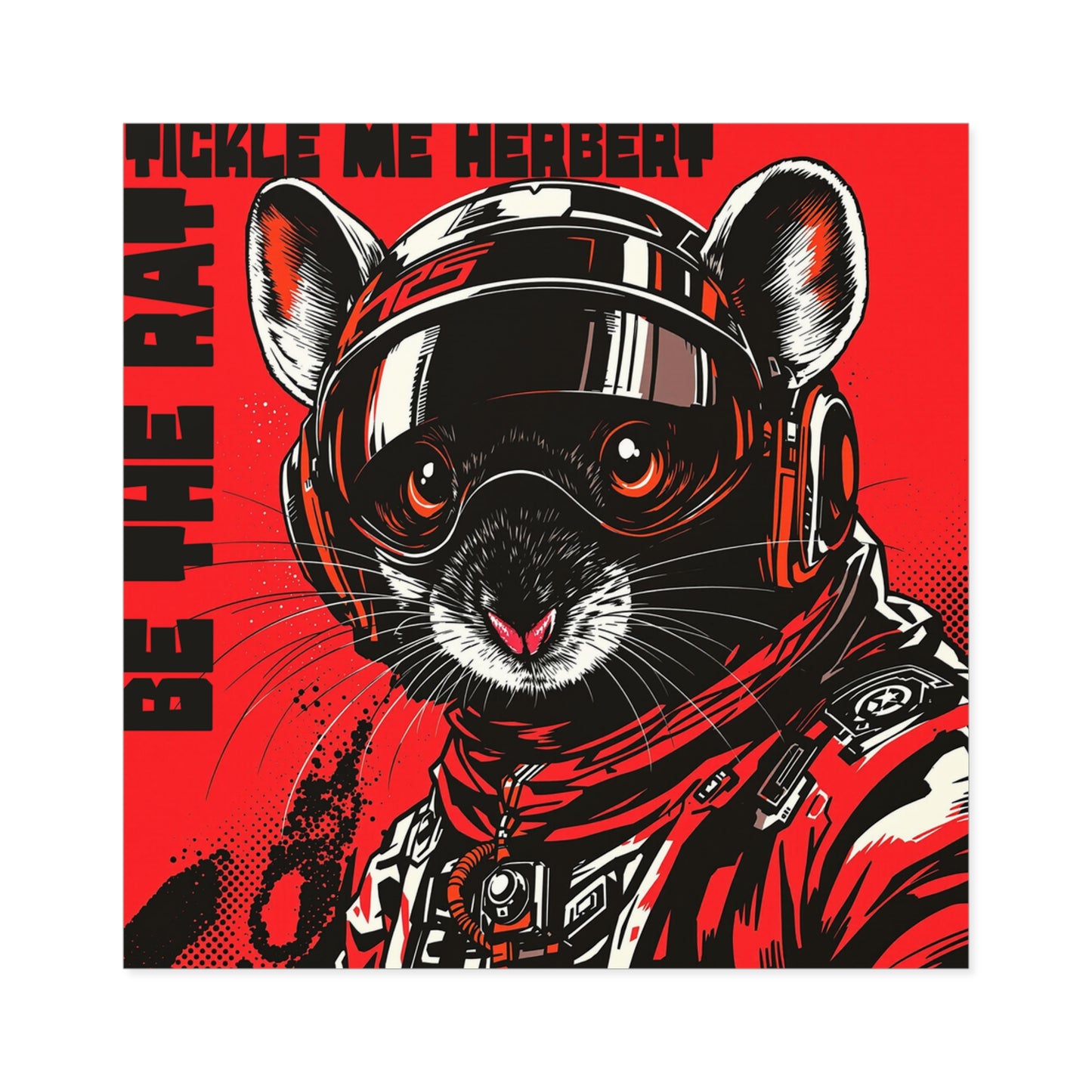 Be The Rat Sticker — Retro Pilot Rat Illustration (Tickle Me Herbert)