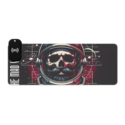 Astronaut Skull LED Gaming Mouse Pad with Wireless Charging