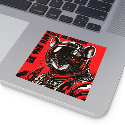 Be The Rat Sticker — Retro Pilot Rat Illustration (Tickle Me Herbert)