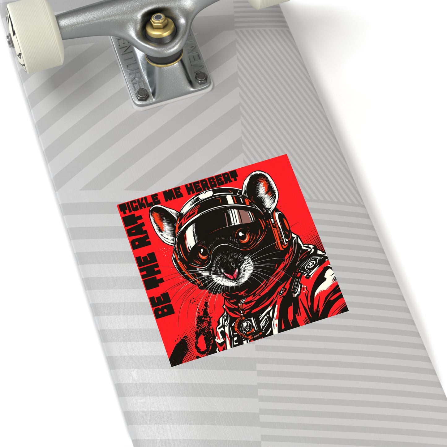 Be The Rat Sticker — Retro Pilot Rat Illustration (Tickle Me Herbert)