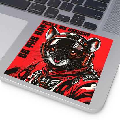 Be The Rat Sticker — Retro Pilot Rat Illustration (Tickle Me Herbert)
