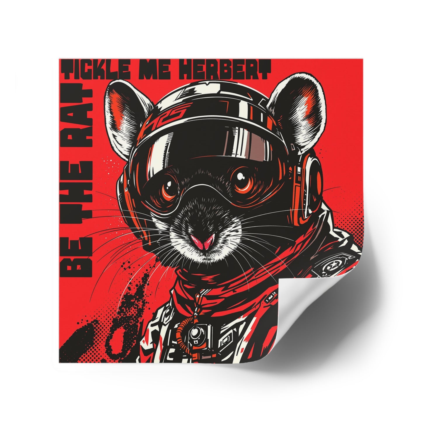 Be The Rat Sticker — Retro Pilot Rat Illustration (Tickle Me Herbert)
