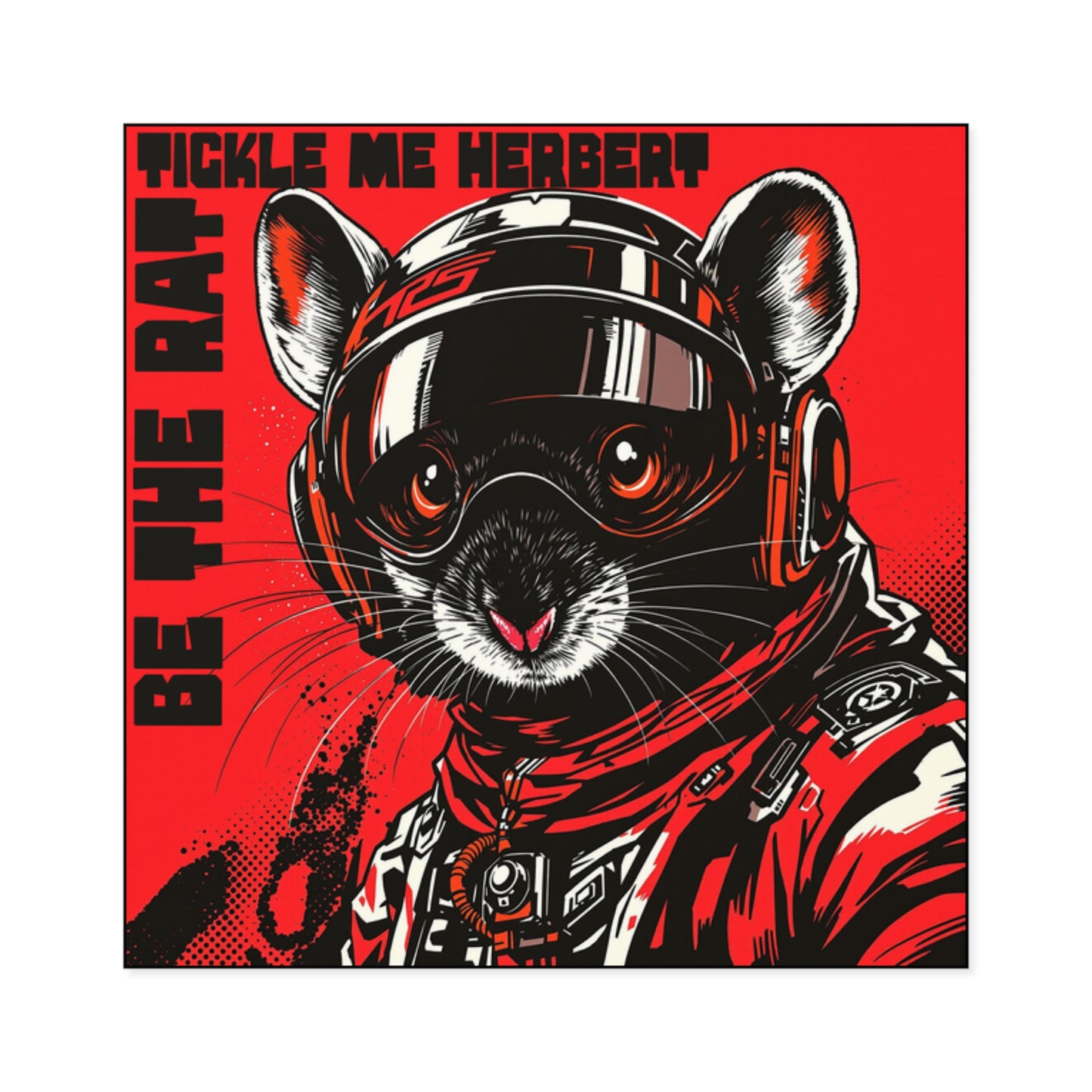 Be The Rat Sticker — Retro Pilot Rat Illustration (Tickle Me Herbert)