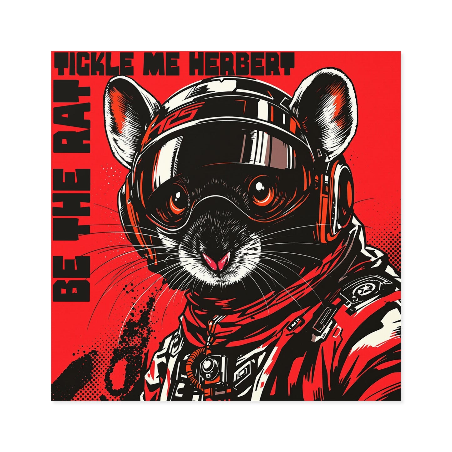 Be The Rat Sticker — Retro Pilot Rat Illustration (Tickle Me Herbert)