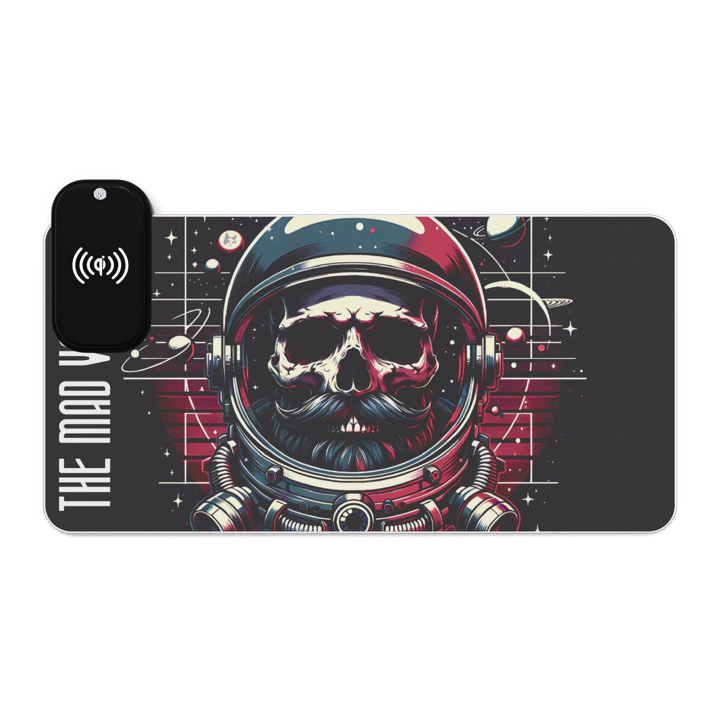Astronaut Skull LED Gaming Mouse Pad with Wireless Charging