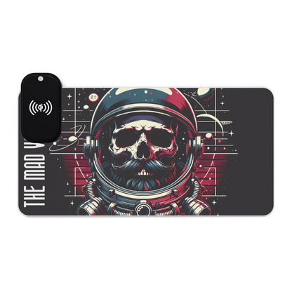 Astronaut Skull LED Gaming Mouse Pad with Wireless Charging