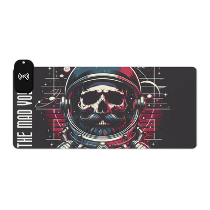 Astronaut Skull LED Gaming Mouse Pad with Wireless Charging