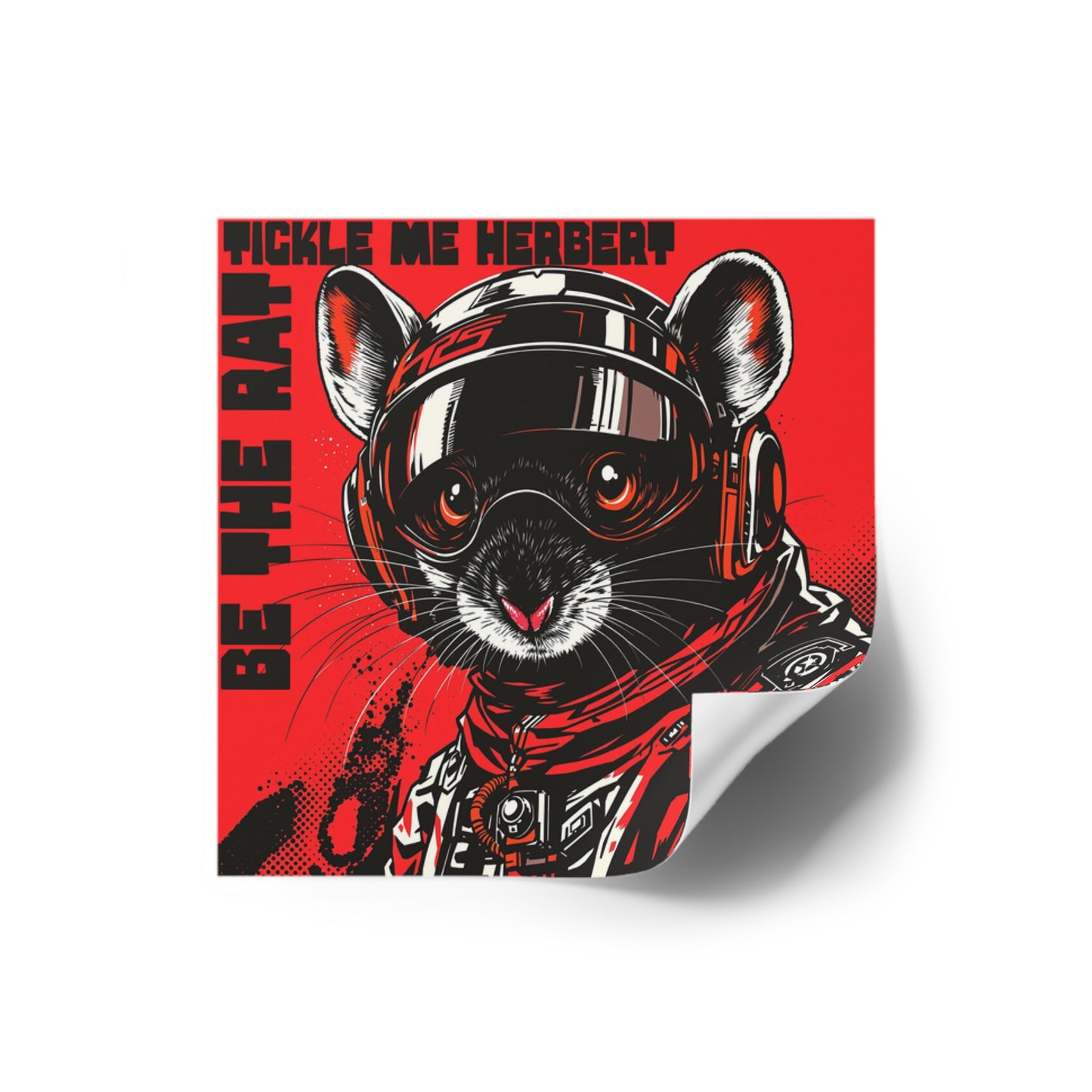 Be The Rat Sticker — Retro Pilot Rat Illustration (Tickle Me Herbert)