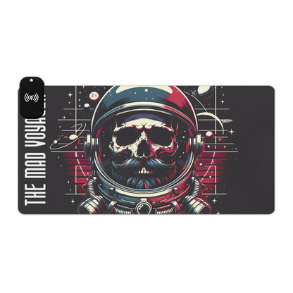 Astronaut Skull LED Gaming Mouse Pad with Wireless Charging
