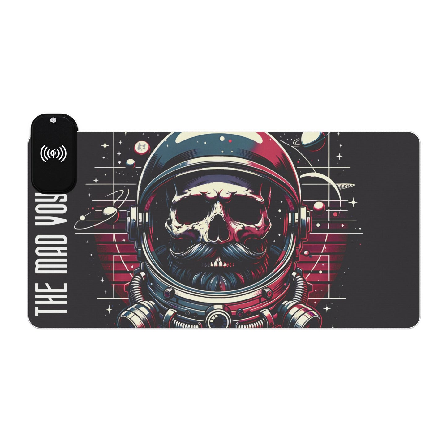 Astronaut Skull LED Gaming Mouse Pad with Wireless Charging