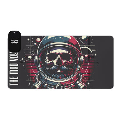 Astronaut Skull LED Gaming Mouse Pad with Wireless Charging
