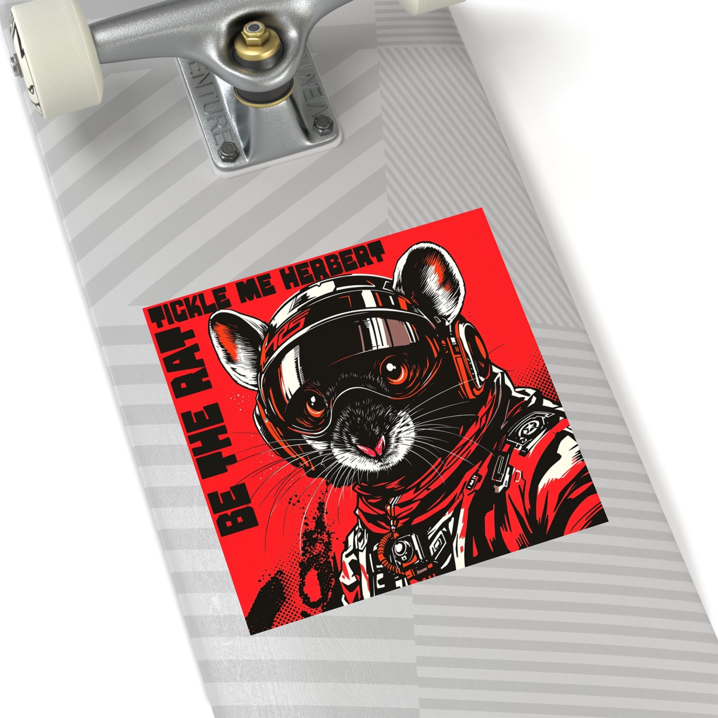 Be The Rat Sticker — Retro Pilot Rat Illustration (Tickle Me Herbert)