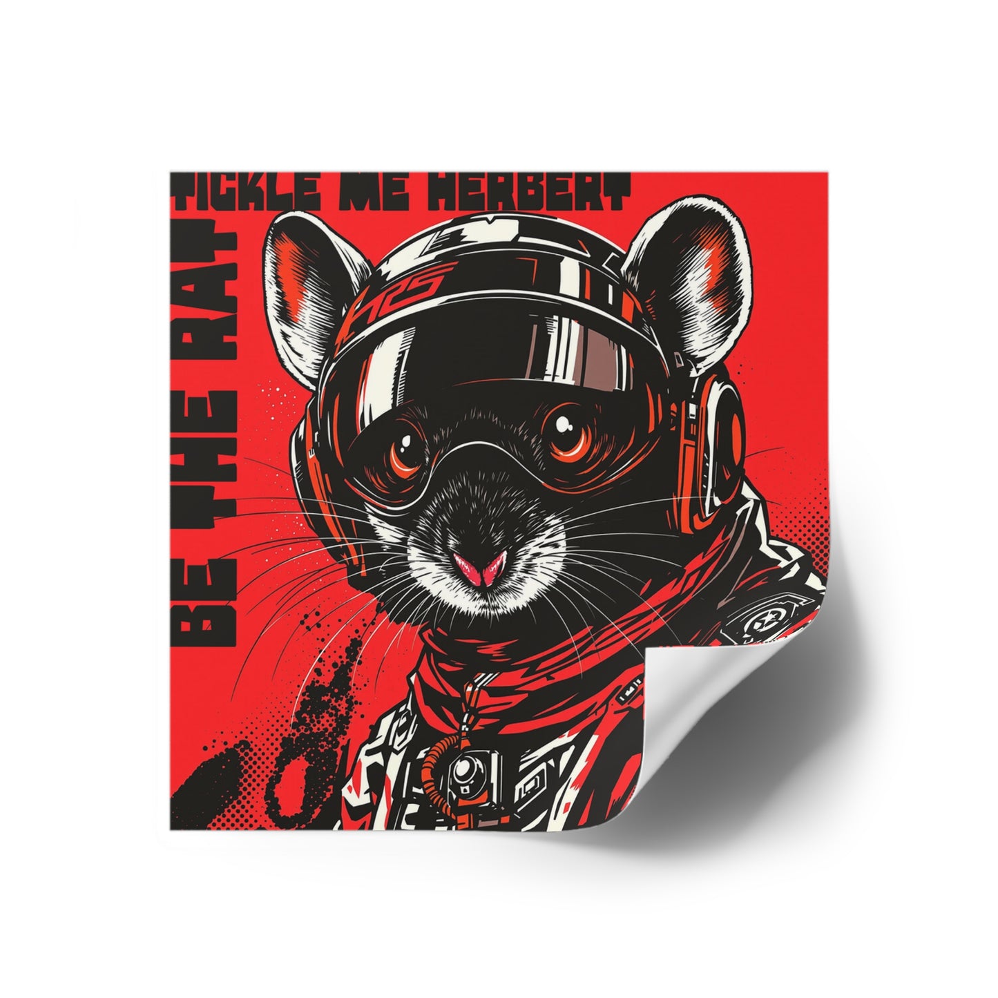 Be The Rat Sticker — Retro Pilot Rat Illustration (Tickle Me Herbert)