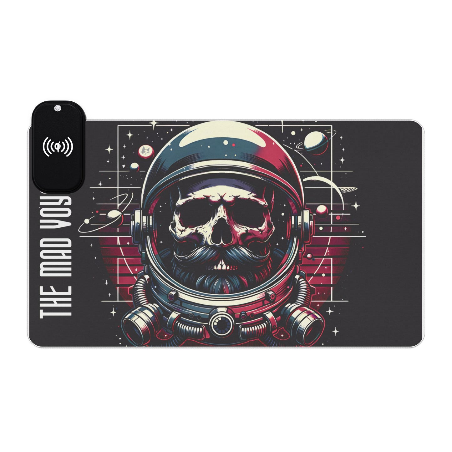Astronaut Skull LED Gaming Mouse Pad with Wireless Charging