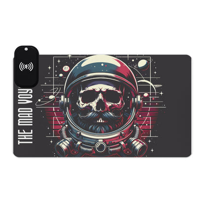 Astronaut Skull LED Gaming Mouse Pad with Wireless Charging