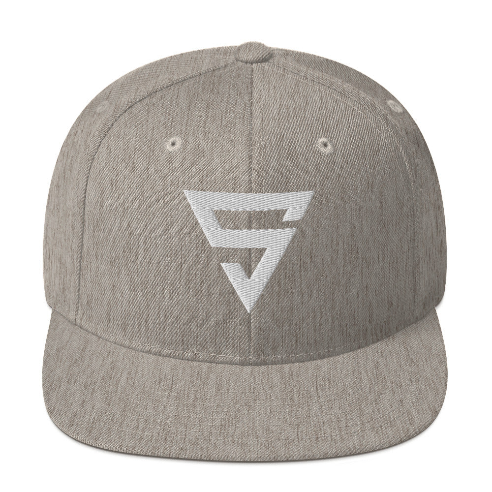 White S Flat Snapback Hat