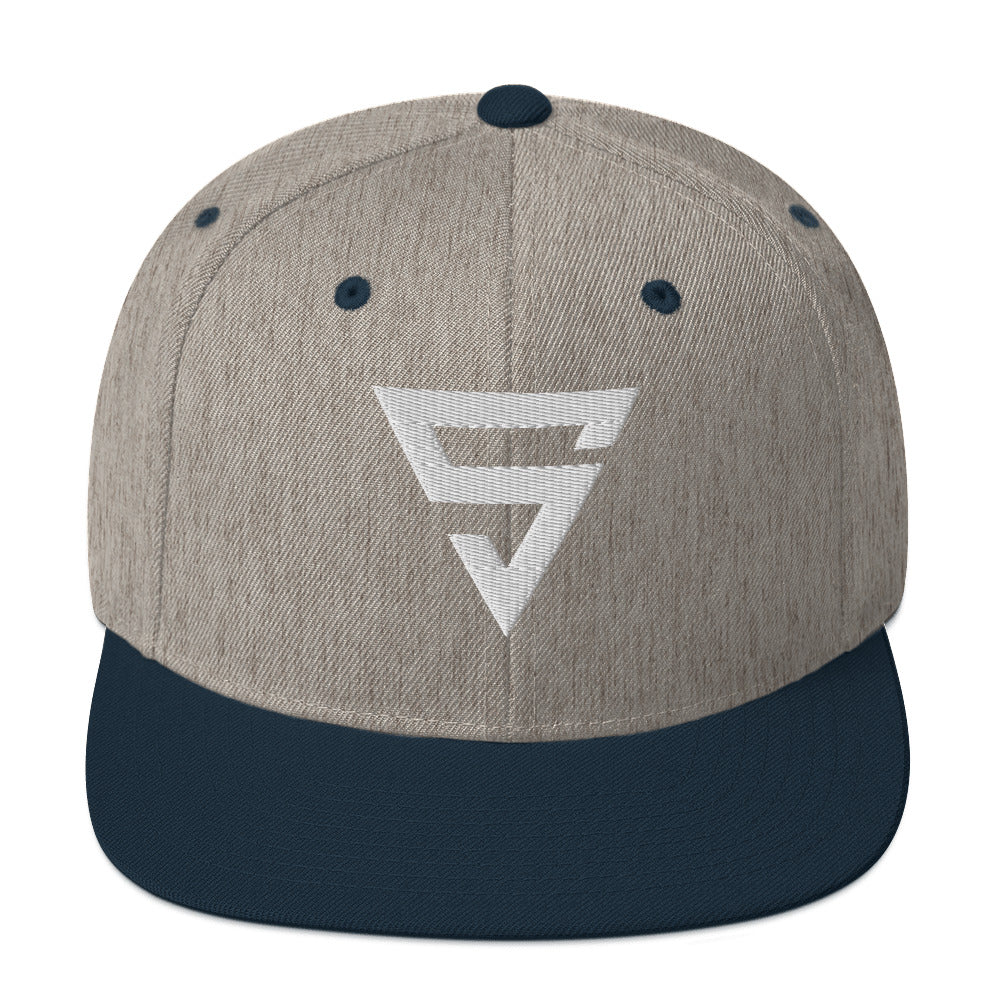 White S Flat Snapback Hat