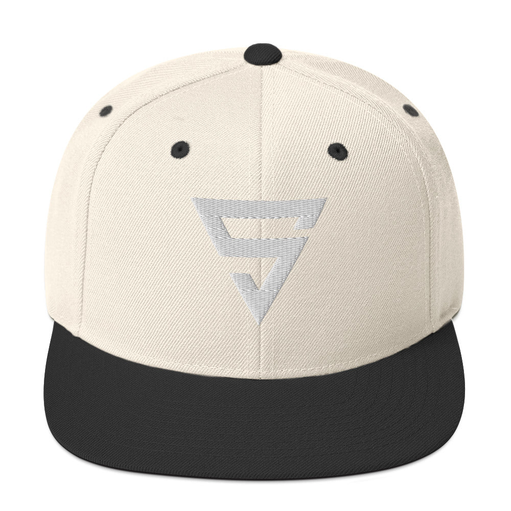 White S Flat Snapback Hat