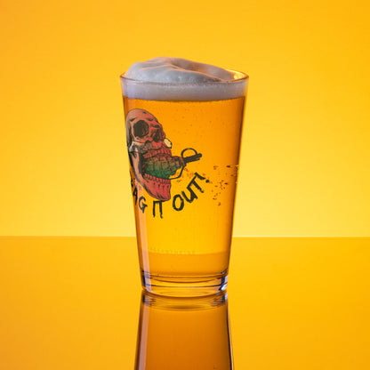 Frag Out pint glass