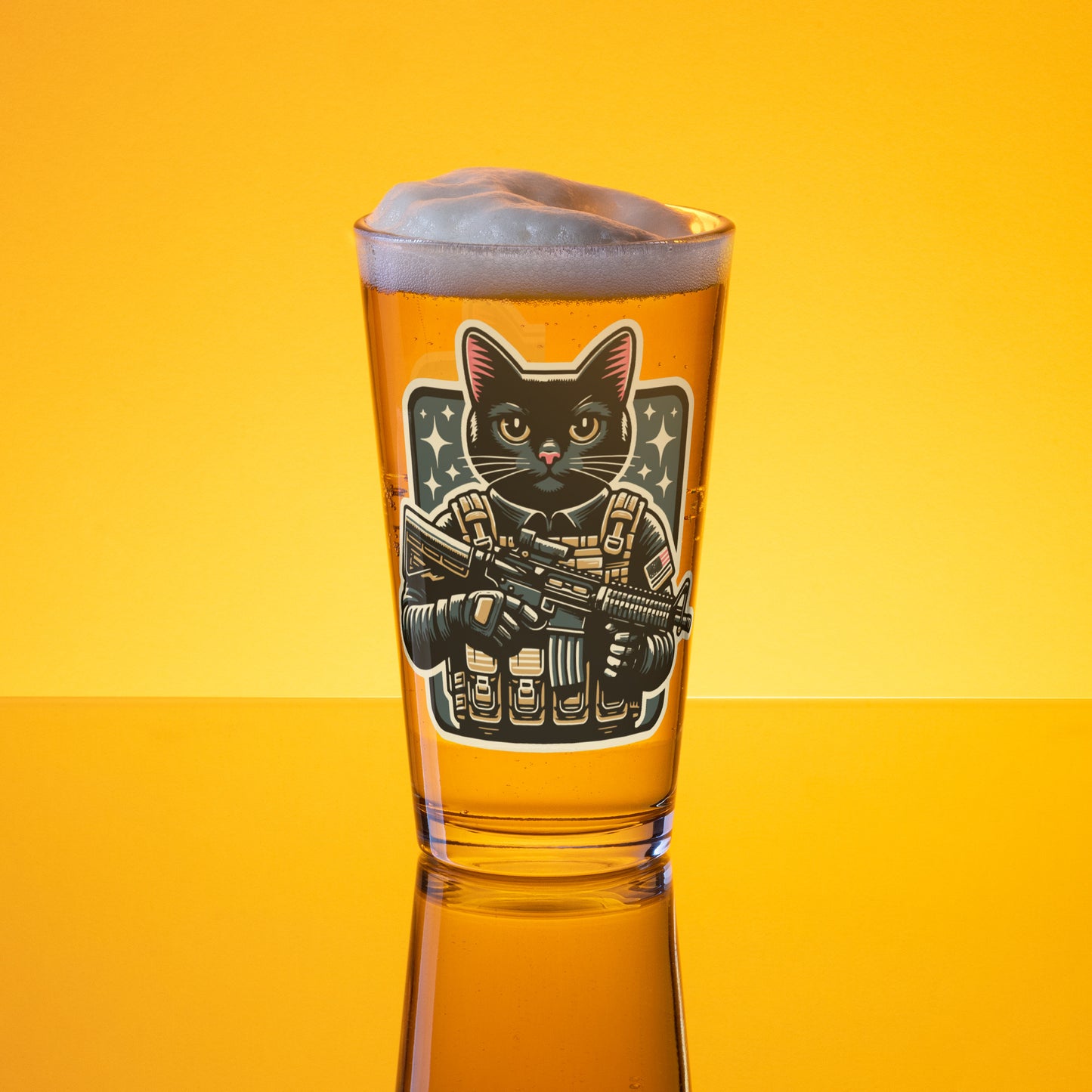Night Ops Kitty Milk glass