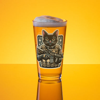 Night Ops Kitty Milk glass