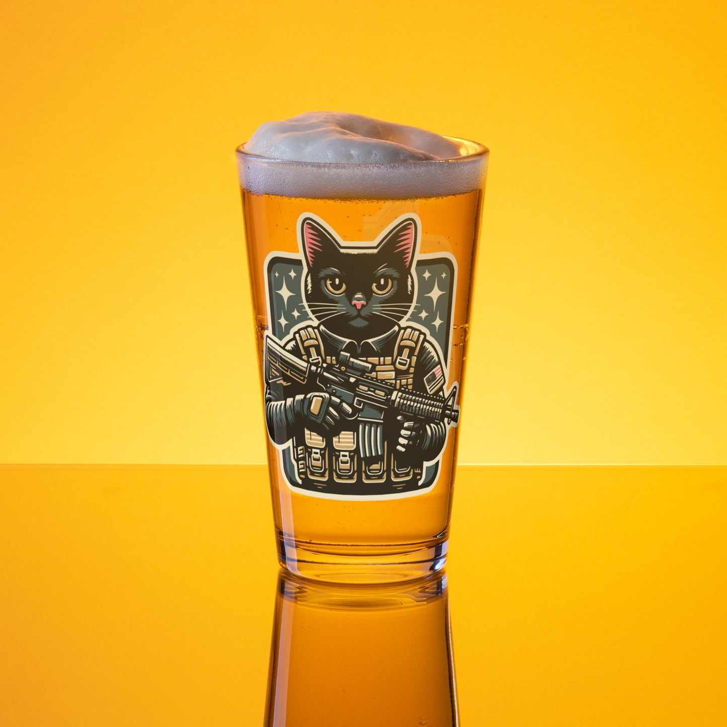 Night Ops Kitty Milk glass
